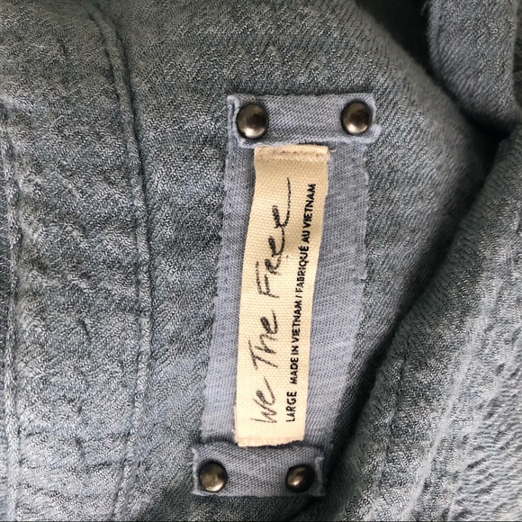 Free People Hidden Valley Button Down Shirt Large - Picture 7 of 8